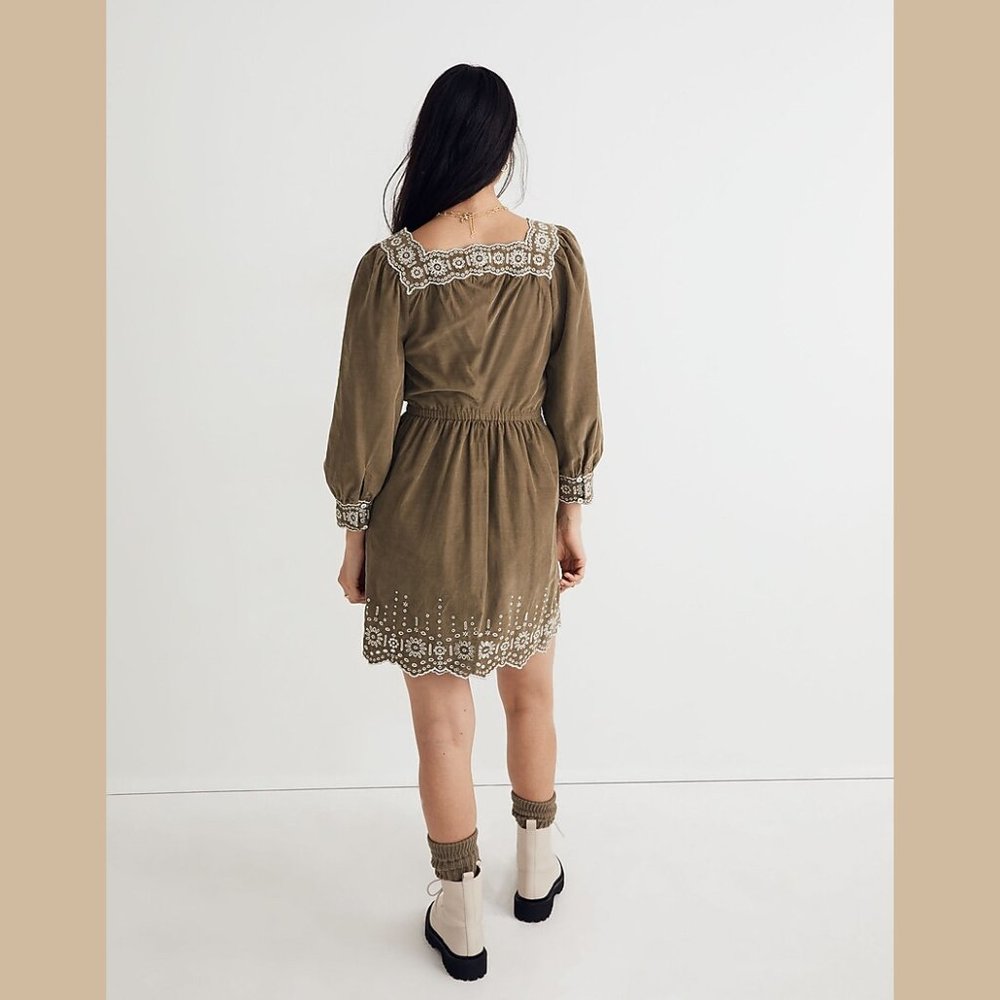 Madewell Earth Green Corduroy Mini Dress (Size L) - Picture 3 of 3